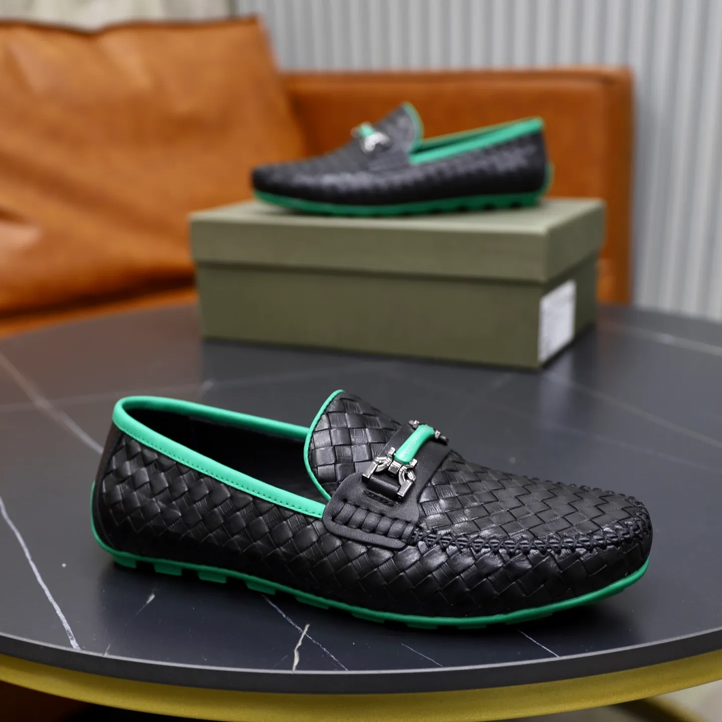 Men's shoes 💰500💰BOTTEG* VENET* - high-end boutique Size: 38-44 (45 custom-made) BV new product, calfskin artificially woven classic style harmoniously blends with contemporary fashion temperament, rubber soles are light and flexible, water-dyed cowhide!
